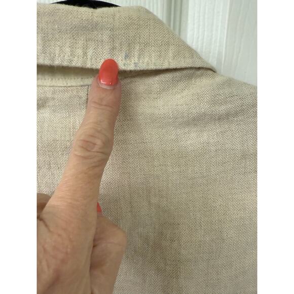 Murano beige 100% linen medium Blazer light brown tan women's 2 button - Picture 9 of 9